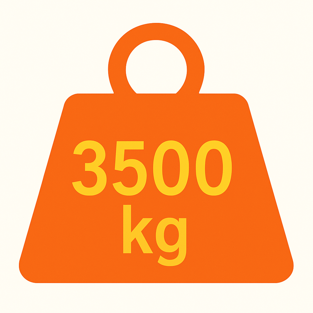 Pictogram gewicht 3500kg - symbool voor caravan en auto combinatie boven 3500 kg