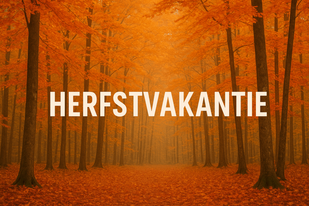 Herfstvakantie – kleurrijke bomen in oranje en gele tinten in een herfstbos