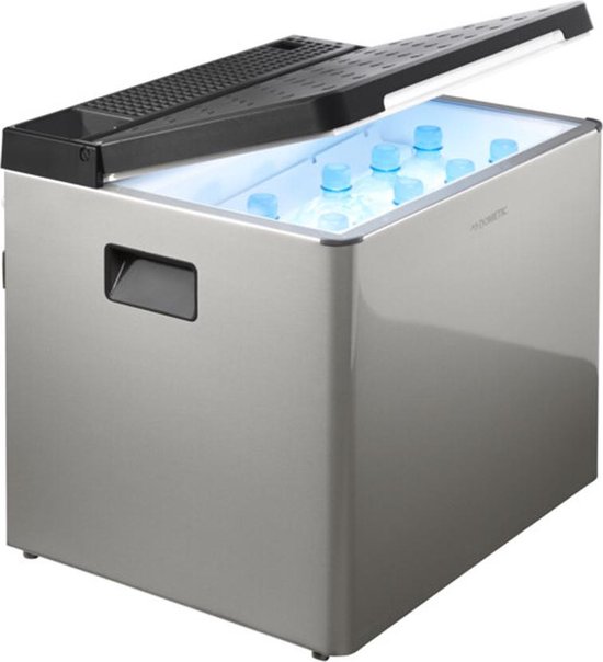 Dometic CombiCool ACX3 40 absorptie koelbox met open deksel en flessen