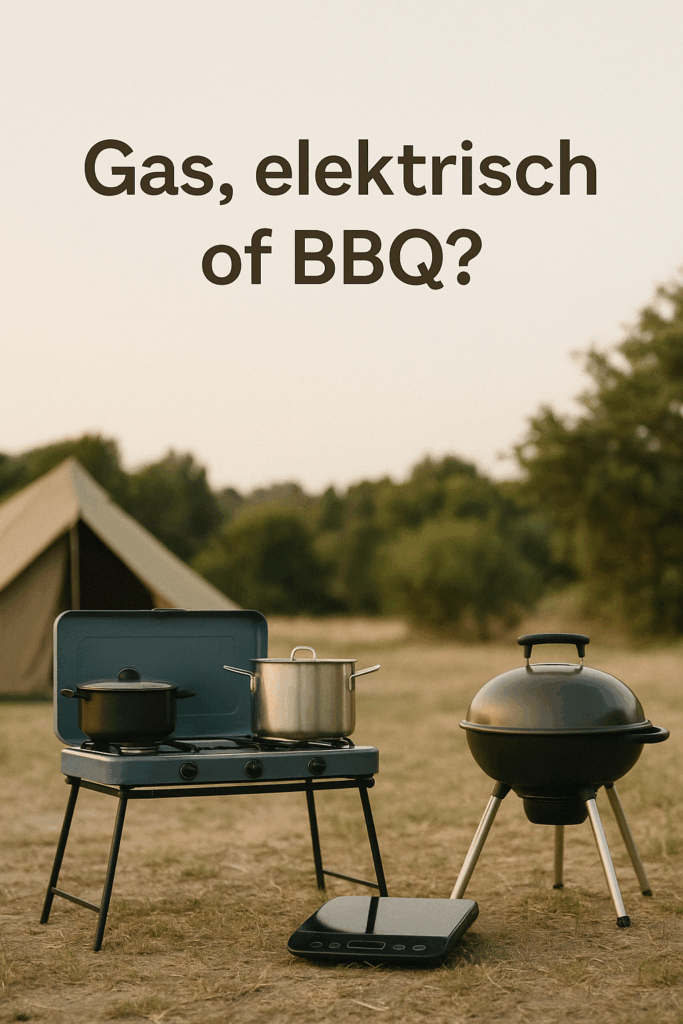 Kooktoestellen op de camping: gasstel, inductie kookplaat en barbecue voor buiten koken